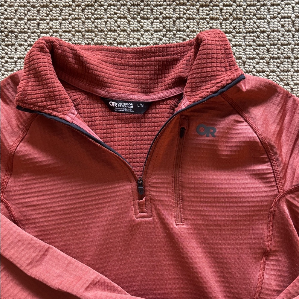 Outdoor research grid fleece half zip midlayer (womens L)